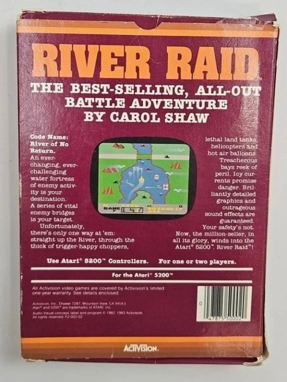 Activision River Raid for Atari 5200 Complete in Box 1982 Vintage Video Game